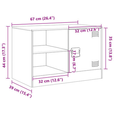 vidaXL TV skříňky 2 ks antracitové 67 x 39 x 44 cm ocel