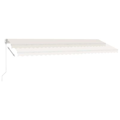 vidaXL Ručně zatahovací markýza s LED světlem 500 x 300 cm krémová