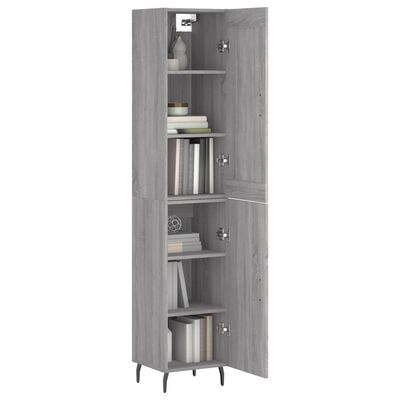 vidaXL Skříň highboard šedá sonoma 34,5 x 34 x 180 cm kompozitní dřevo