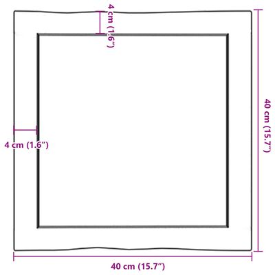 vidaXL Stolní deska světle hnědá 40x40x(2-6)cm ošetřený dub živá hrana