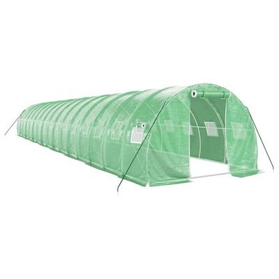 vidaXL Skleník s ocelovým rámem zelený 48 m² 16 x 3 x 2 m