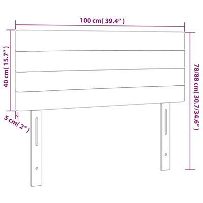 vidaXL Čelo postele tmavě šedé 100 x 5 x 78/88 cm textil