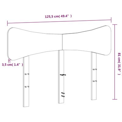 vidaXL Čelo postele bílé 120 cm masivní borové dřevo