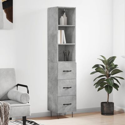 vidaXL Skříň highboard betonově šedá 34,5x34x180 cm kompozitní dřevo