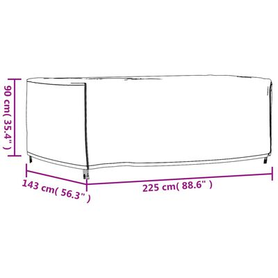 vidaXL Plachta na zahradní nábytek černá 225x143x90cm nepromokavá 420D