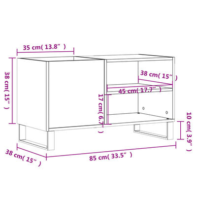 vidaXL Skříňka na LP desky lesklá bílá 85x38x48 cm kompozitní dřevo