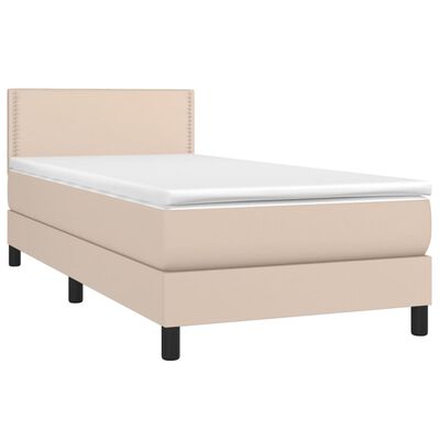 vidaXL Box spring postel s matrací cappuccino 90x200 cm umělá kůže