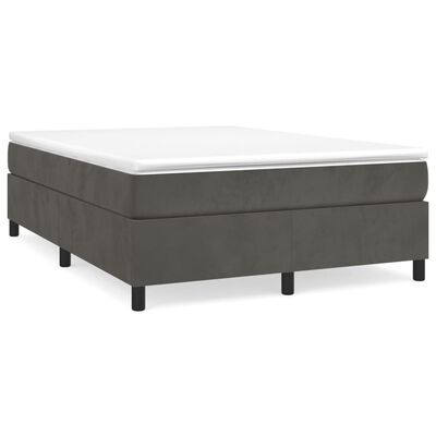 vidaXL Box spring postel s matrací tmavě šedá 140x200 cm samet