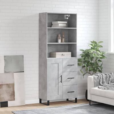 vidaXL Skříň highboard betonově šedá 69,5x34x180 cm kompozitní dřevo