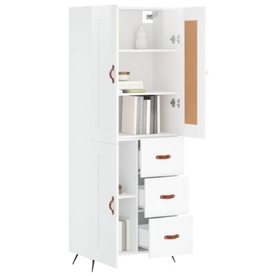 vidaXL Skříň highboard lesklá bílá 69,5 x 34 x 180 cm kompozitní dřevo