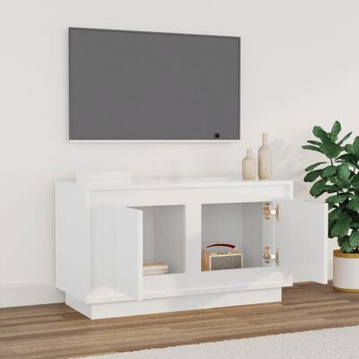 vidaXL TV skříňka bílá s vysokým leskem 80x35x45 cm kompozitní dřevo