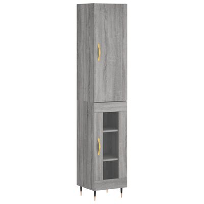 vidaXL Skříň highboard šedá sonoma 34,5 x 34 x 180 cm kompozitní dřevo