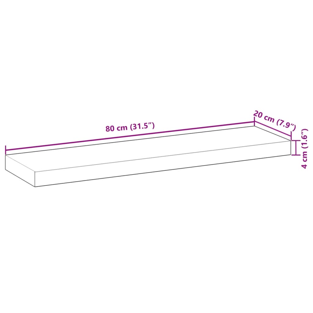 vidaXL Stolní deska 80 x 20 x 4 cm obdélníková masivní akáciové dřevo