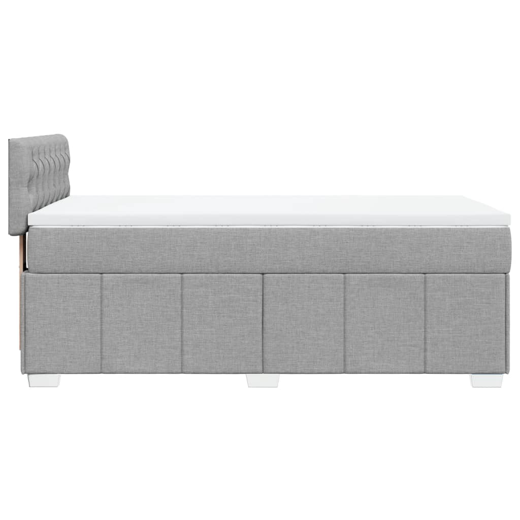 vidaXL Box spring postel s matrací světle šedá 90x200 cm textil