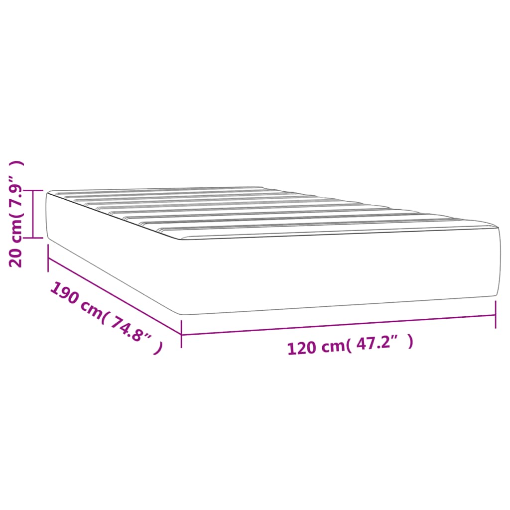 vidaXL Taštičková matrace bílá 120x190x20 cm umělá kůže