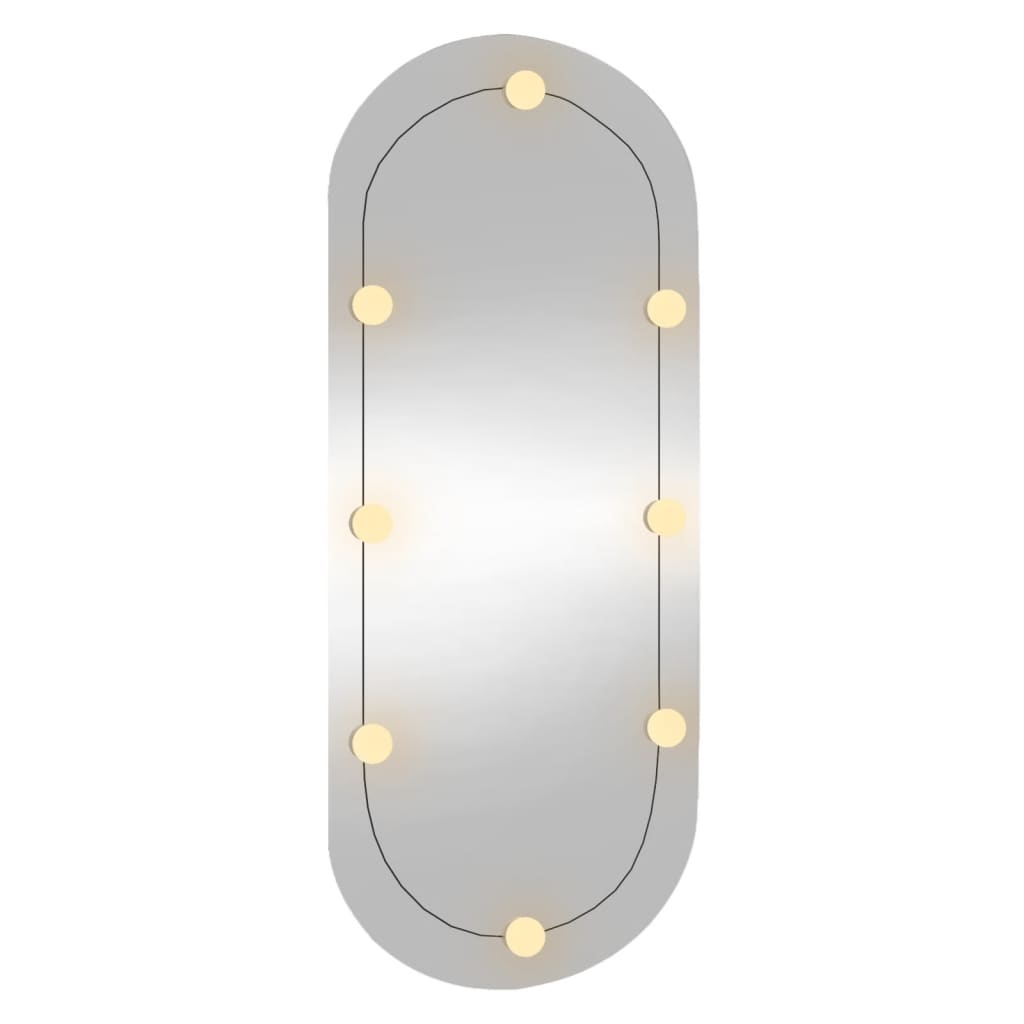 vidaXL Nástěnné zrcadlo s LED osvětlením 45 x 100 cm sklo oválné