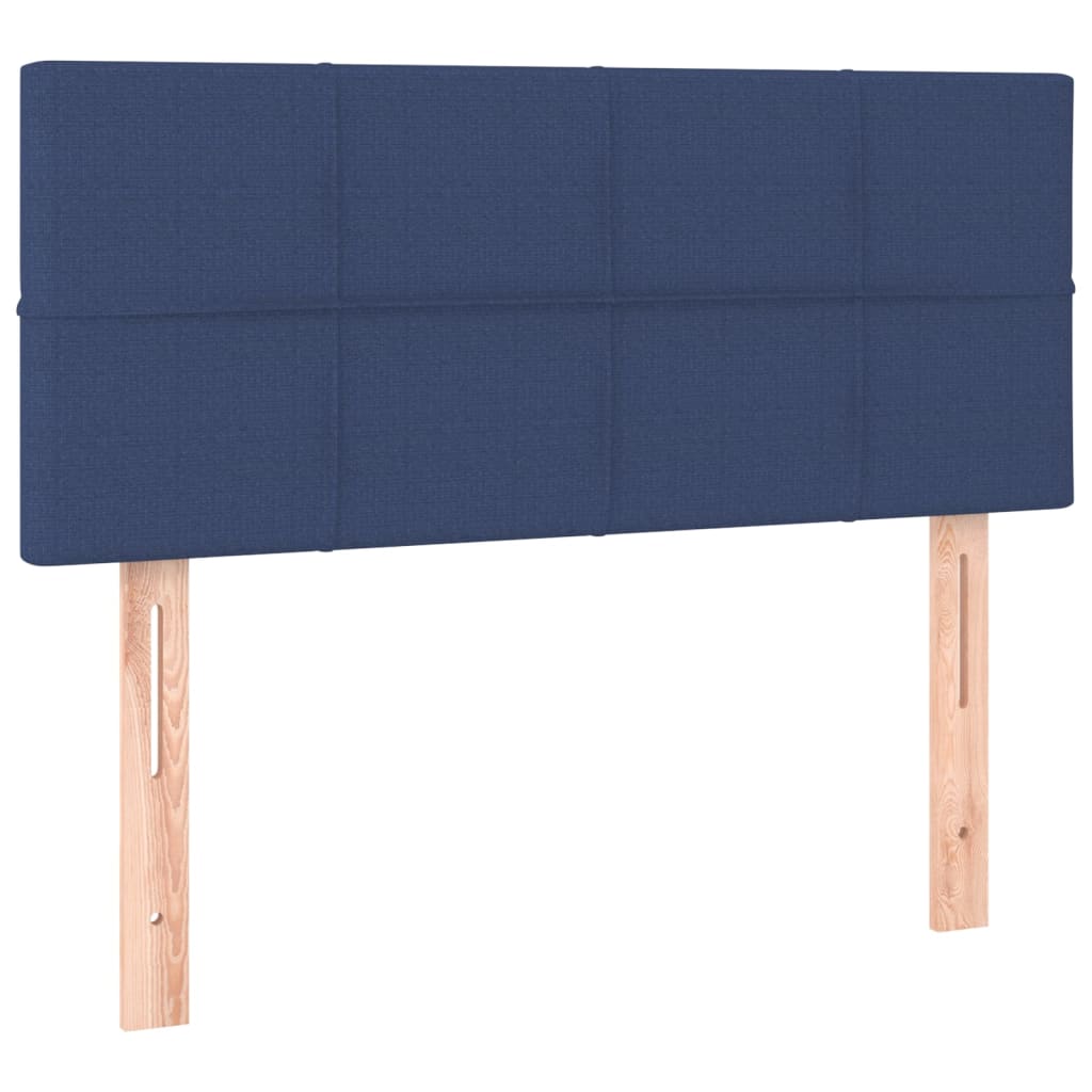 vidaXL Box spring postel s matrací a LED modrá 90x190 cm textil