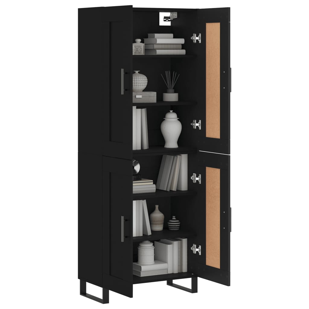 vidaXL Skříň highboard černá 69,5 x 34 x 180 cm kompozitní dřevo