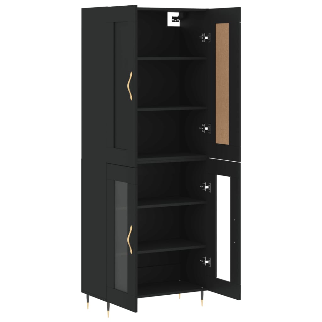 vidaXL Skříň highboard černá 69,5 x 34 x 180 cm kompozitní dřevo