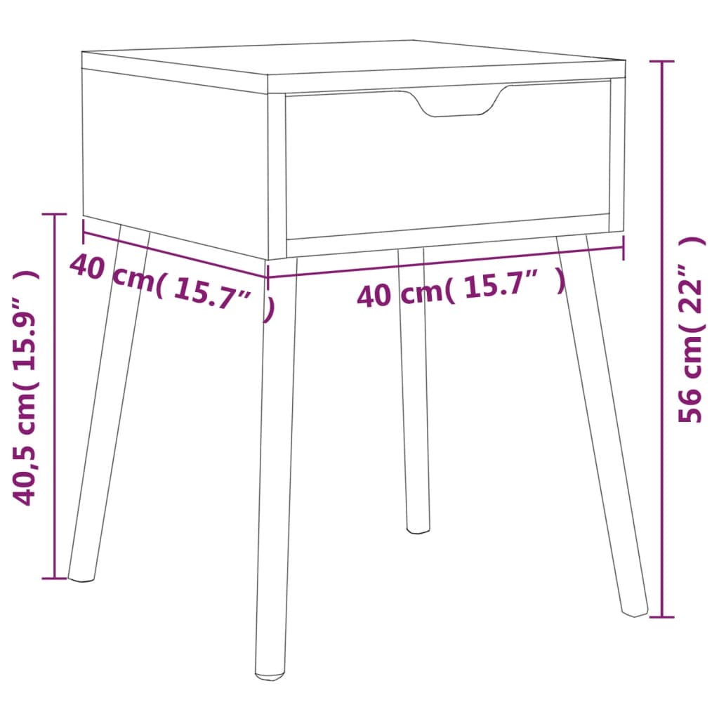 vidaXL Noční stolek bílý a dub sonoma 40 x 40 x 56 cm kompozitní dřevo
