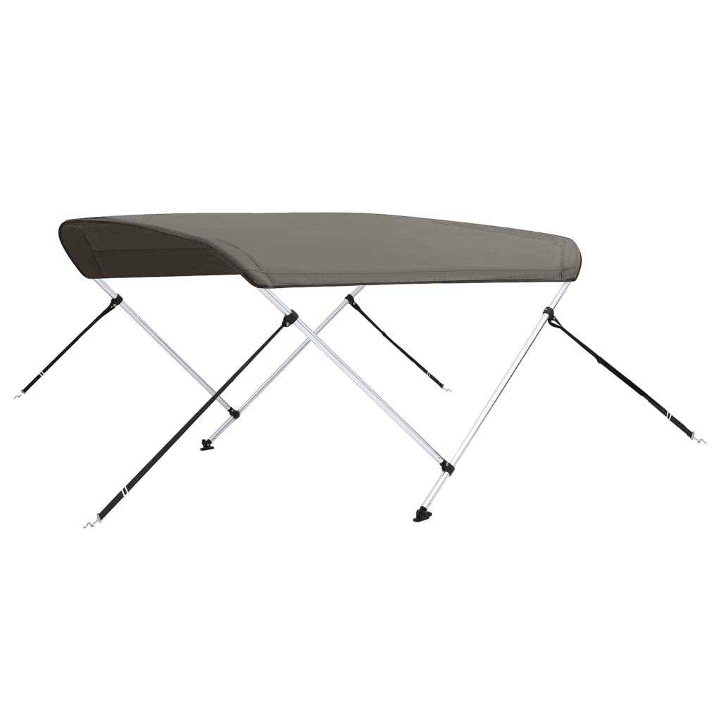 vidaXL Bimini stříška se 2 oblouky šedá 180x150x110 cm