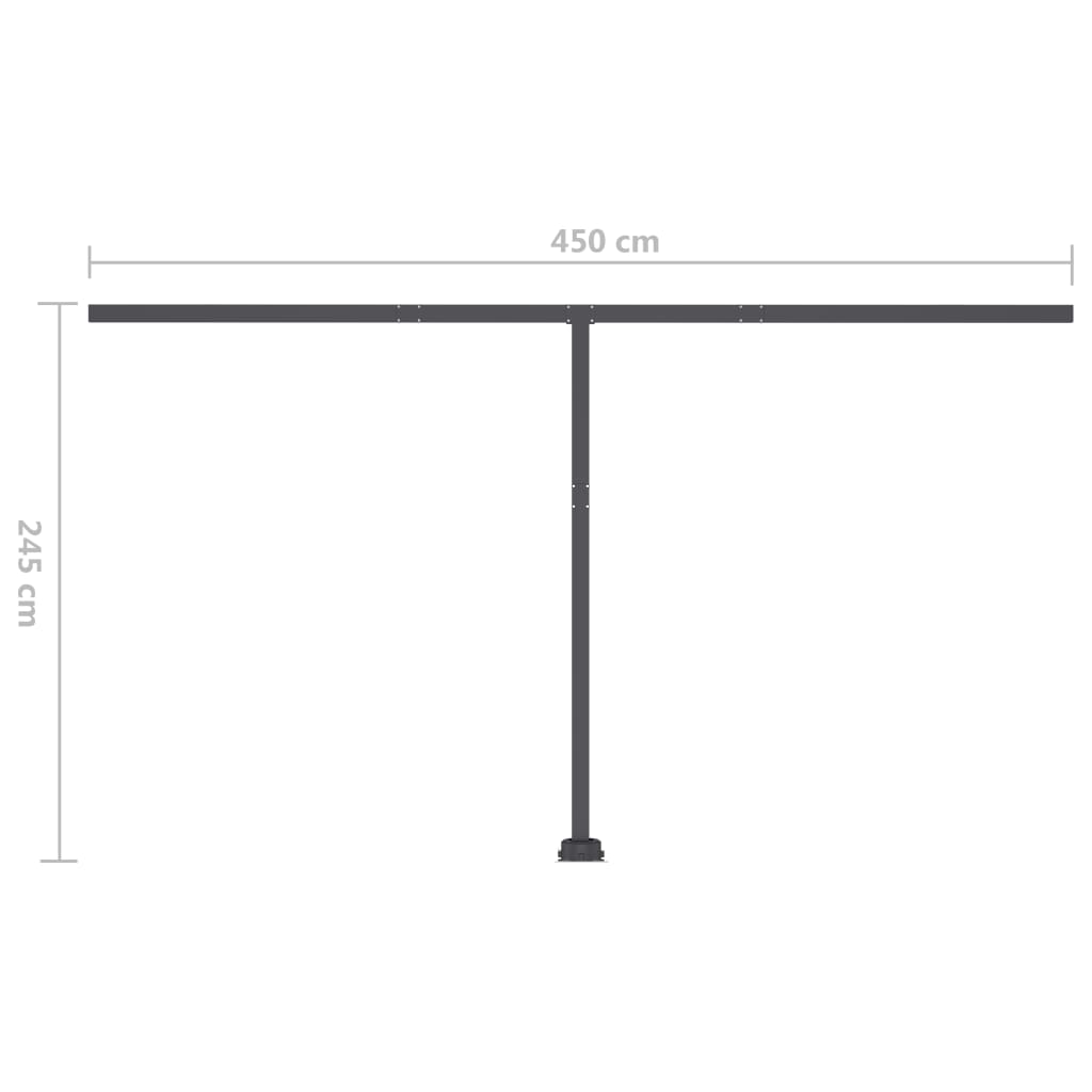 vidaXL Ručně zatahovací markýza s LED světlem 500 x 350 cm krémová