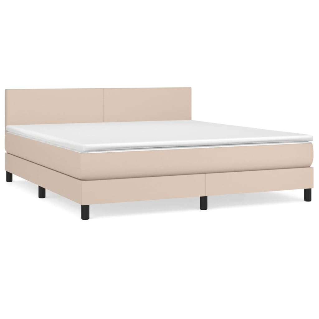 vidaXL Box spring postel s matrací cappuccino 180 x 200 cm umělá kůže