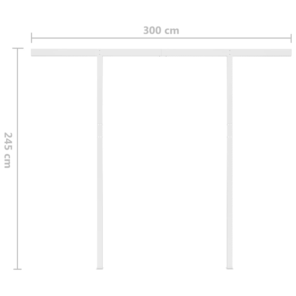 vidaXL Automatická markýza LED a senzor větru 3,5 x 2,5 m modrobílá