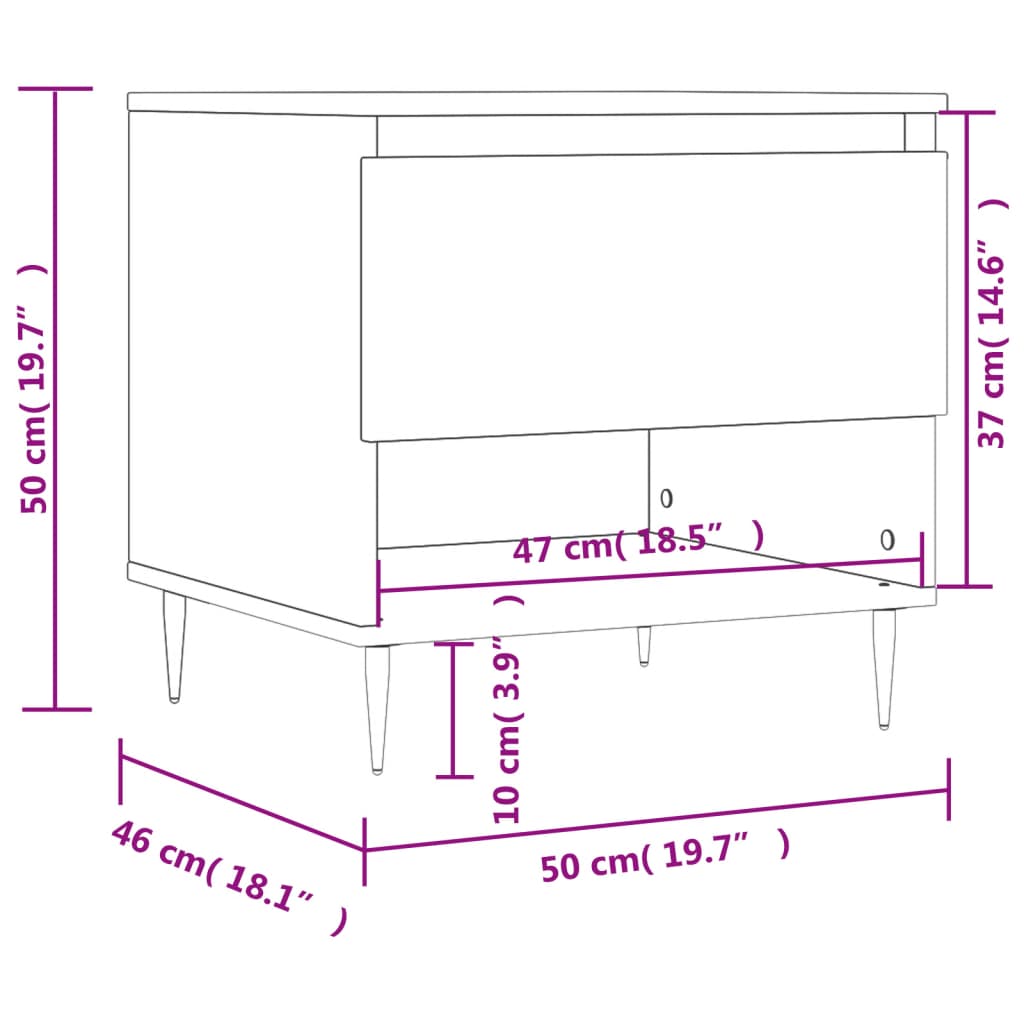 vidaXL Konferenční stolky 2 ks lesklé bílé 50x46x50cm kompozitní dřevo