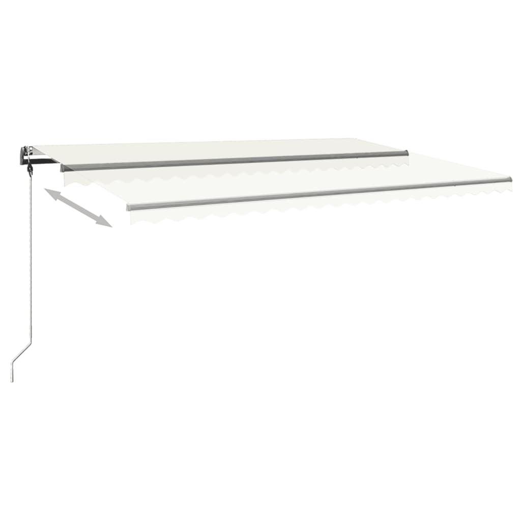 vidaXL Ručně zatahovací markýza s LED světlem 500 x 350 cm krémová