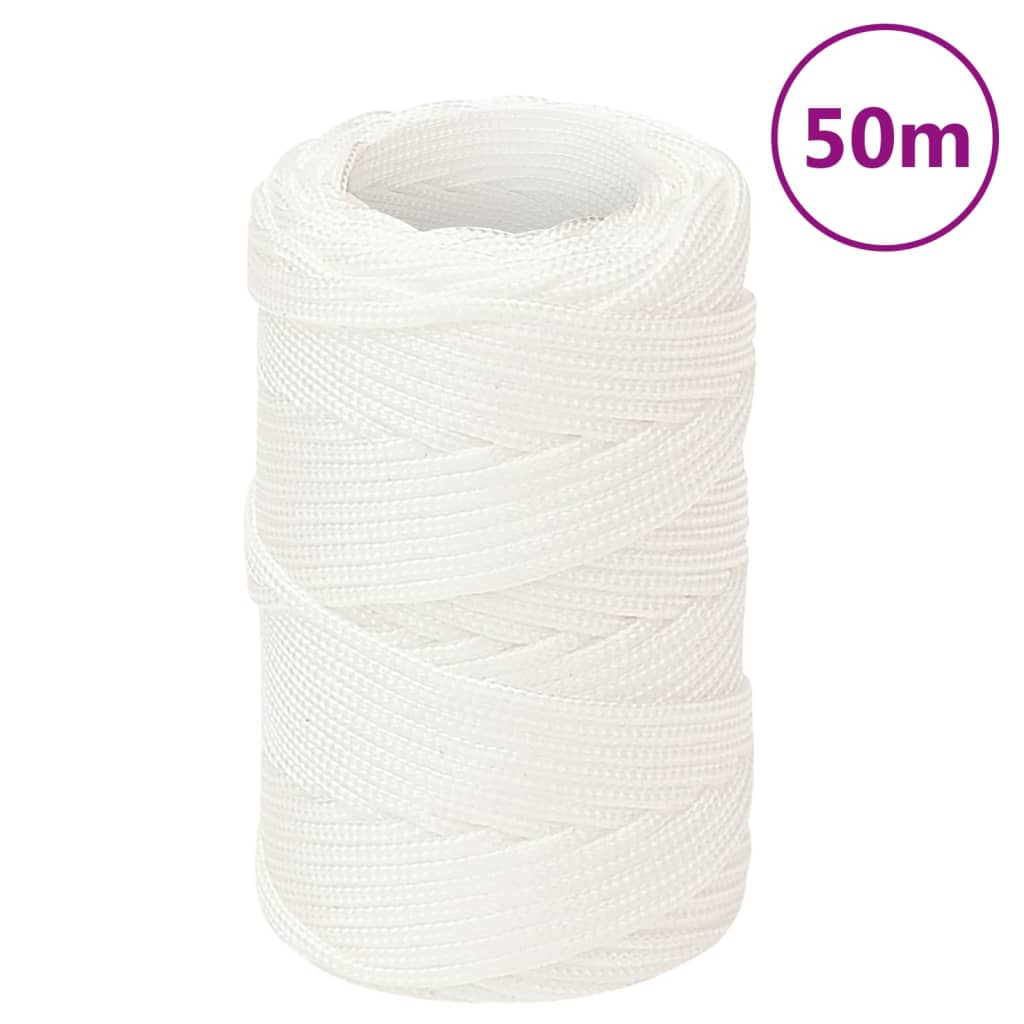 vidaXL Lodní lano celobílé 2 mm 50 m polypropylen