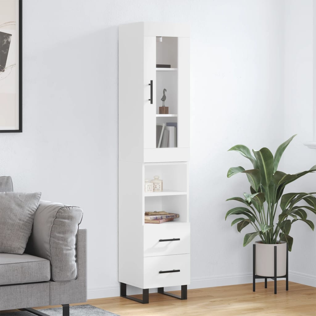 vidaXL Skříň highboard bílá 34,5 x 34 x 180 cm kompozitní dřevo