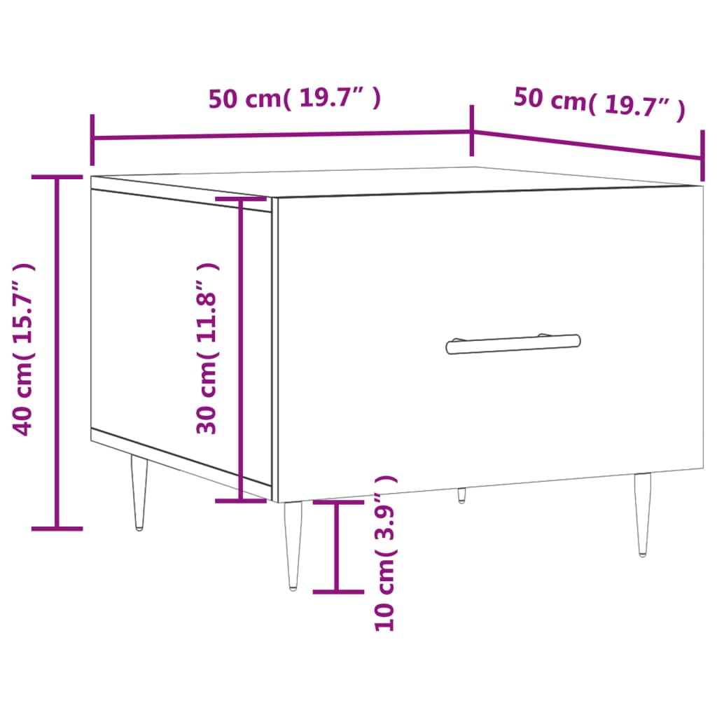 vidaXL Konferenční stolky 2 ks lesklé bílé 50x50x40cm kompozitní dřevo