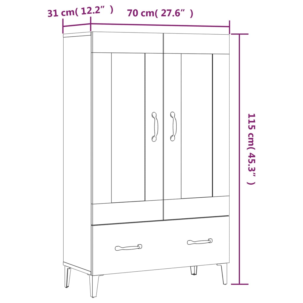 vidaXL Komoda dub sonoma 70 x 31 x 115 cm kompozitní dřevo