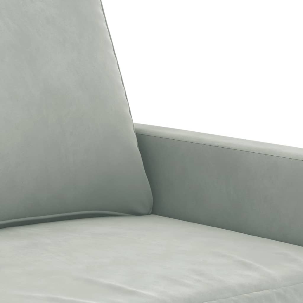 vidaXL 3dílná sedací souprava s poduškami světle šedá samet