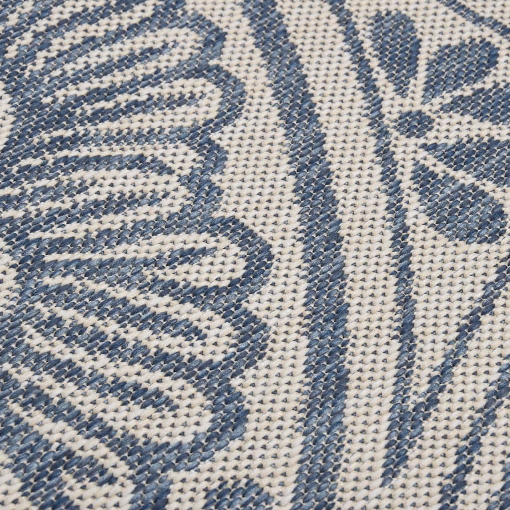 vidaXL Venkovní hladce tkaný koberec 200x280 cm modrý vzor