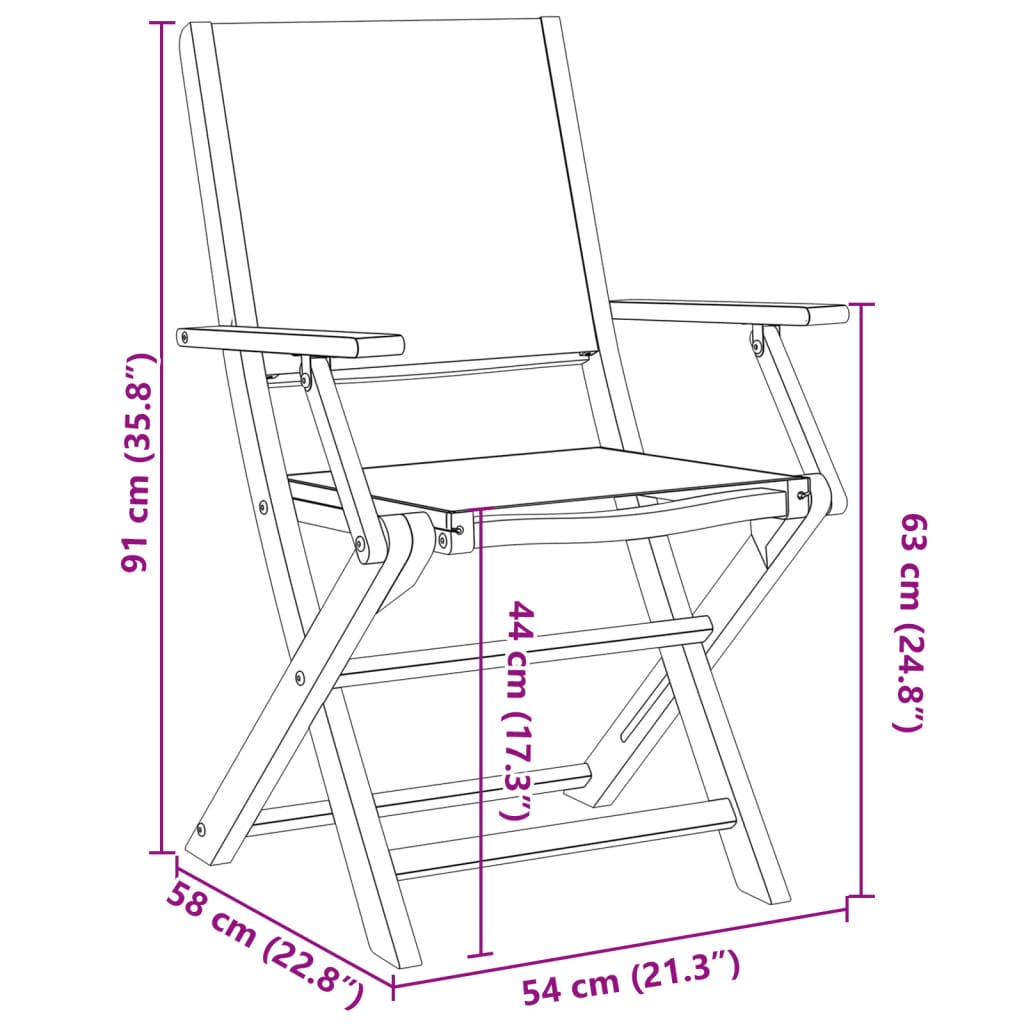 vidaXL 3dílný bistro set krémově bílý textil a masivní dřevo