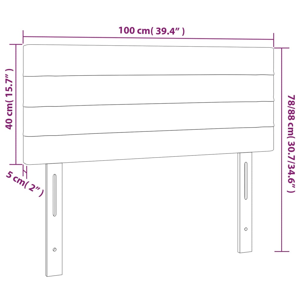 vidaXL Čelo postele tmavě šedé 100x5x78/88 cm textil