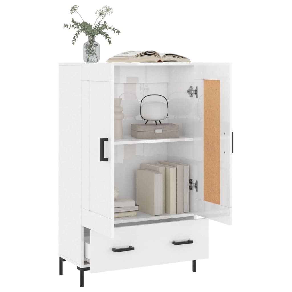 vidaXL Skříň highboard lesklá bílá 69,5 x 31 x 115 cm kompozitní dřevo