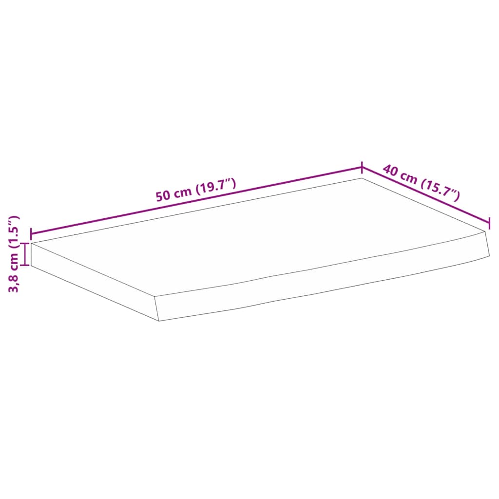 vidaXL Stolní deska živá hrana 50 x 40 x 3,8 cm masivní mangovník