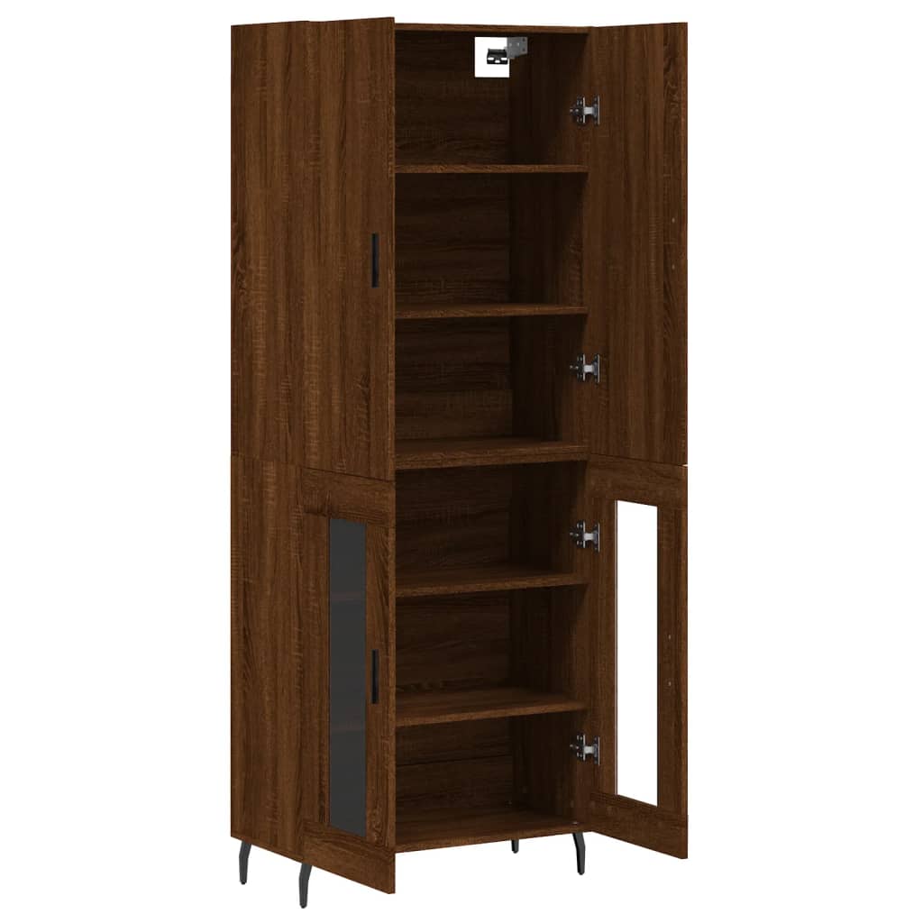 vidaXL Skříň highboard hnědý dub 69,5 x 34 x 180 cm kompozitní dřevo