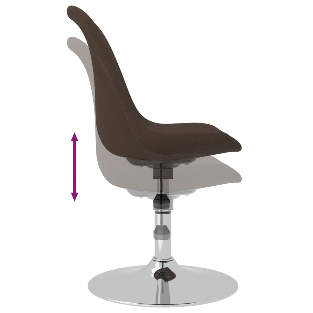 vidaXL Otočné jídelní židle 6 ks tmavě hnědé textil