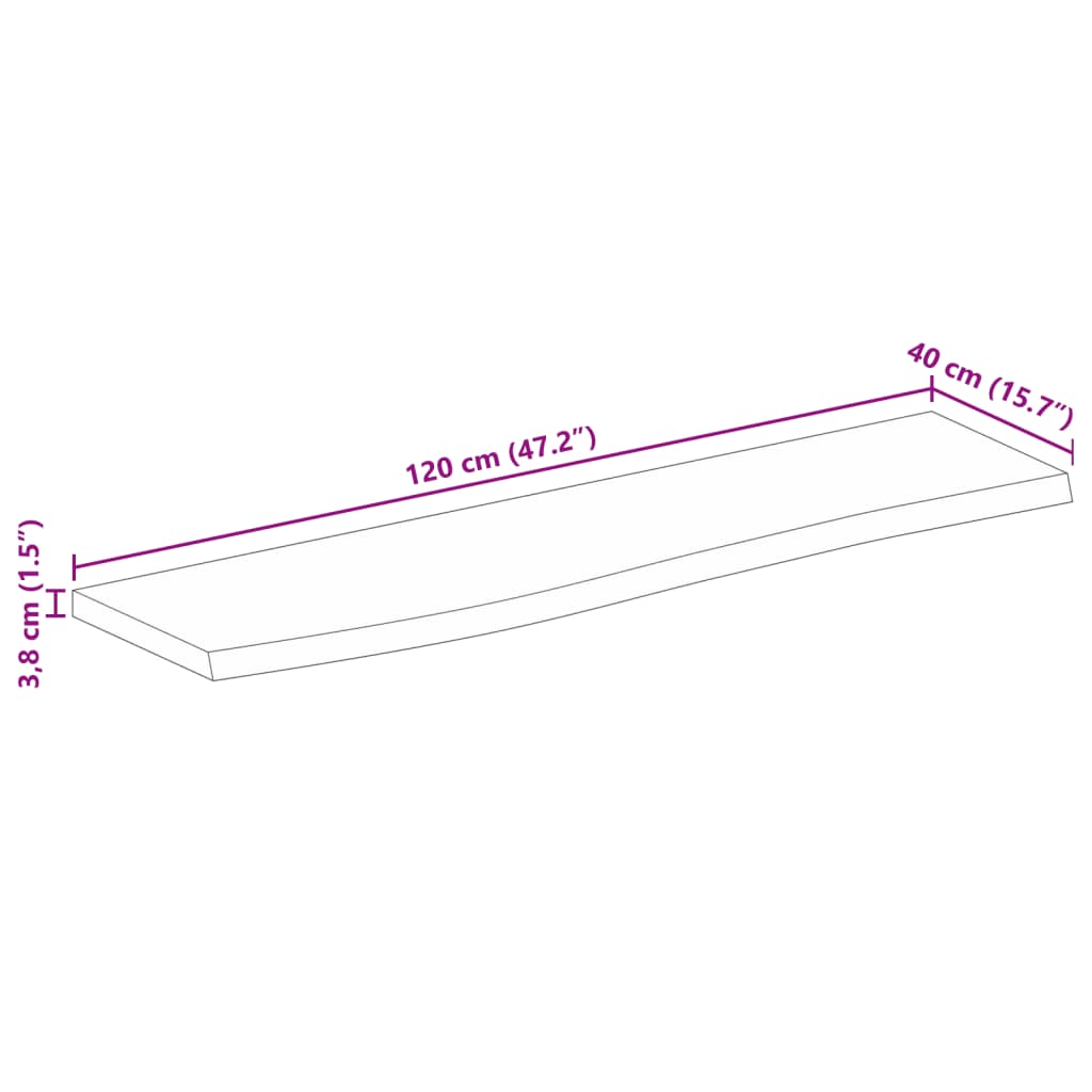 vidaXL Stolní deska živá hrana 120 x 40 x 3,8 cm masivní mangovník