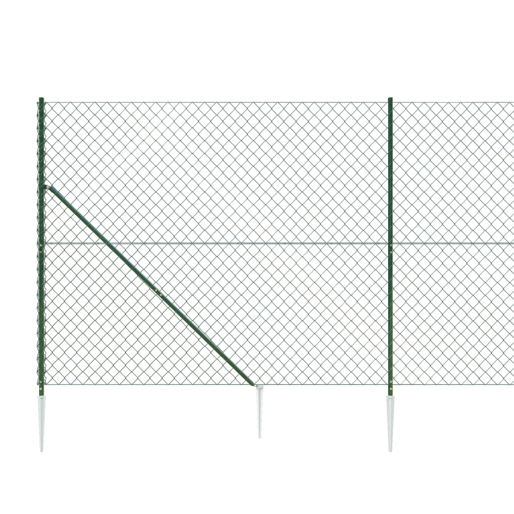 vidaXL Drátěné pletivo s kotevními hroty zelené 0,8 x 25 m