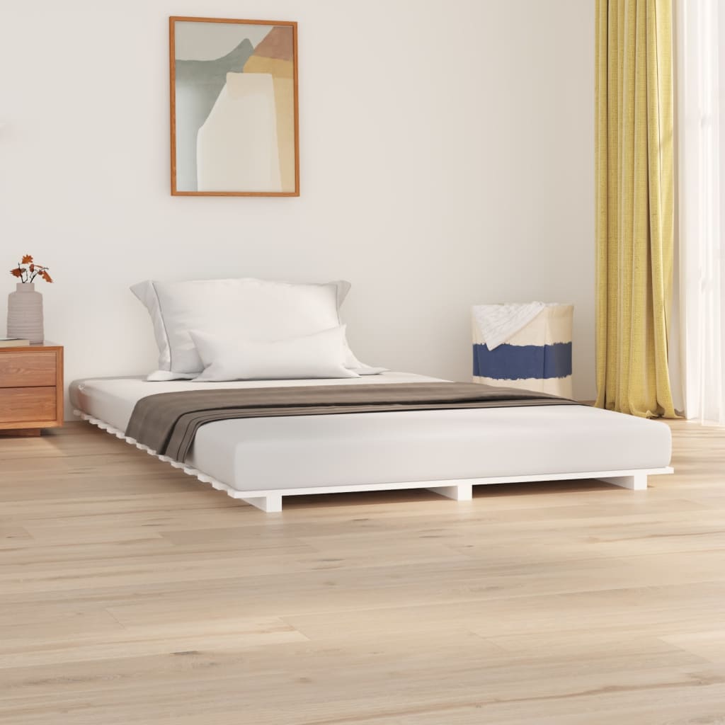 vidaXL Rám postele bílý 150 x 200 cm masivní borovice