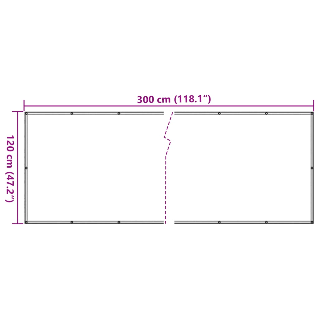 vidaXL Balkonová zástěna rostlinný vzhled zelená 300 x 120 cm PVC