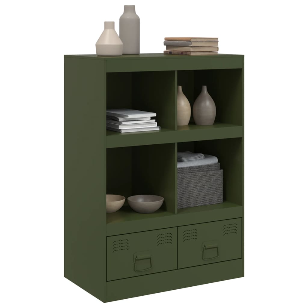 vidaXL Highboard olivově zelený 67 x 39 x 95 cm ocel