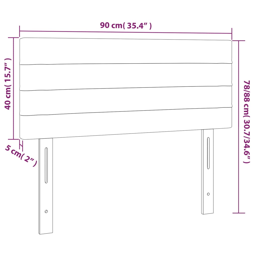 vidaXL Čelo postele černé 90x5x78/88 cm textil