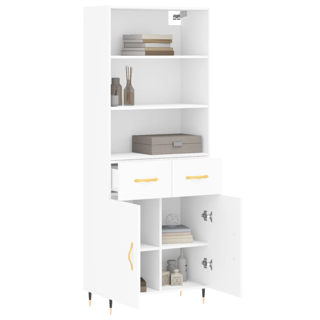 vidaXL Skříň highboard bílá 69,5 x 34 x 180 cm kompozitní dřevo