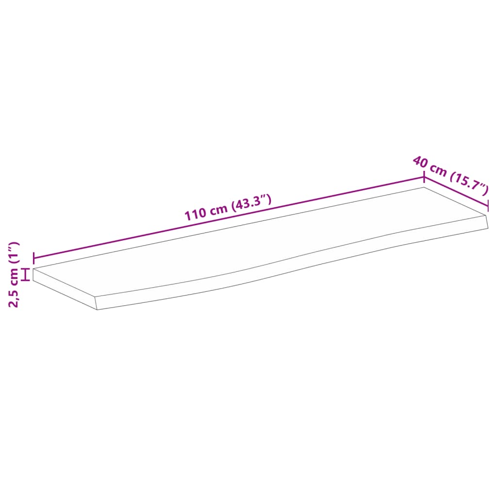 vidaXL Stolní deska živá hrana 110 x 40 x 2,5 cm masivní mangovník